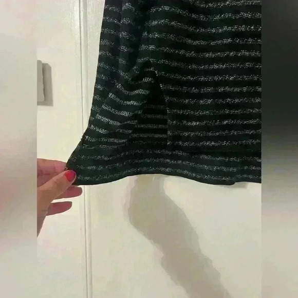 Madewell Marled Stripe Boxy High Low Long Sleeve Sweater in Black White M (C115) - Picture 2 of 10